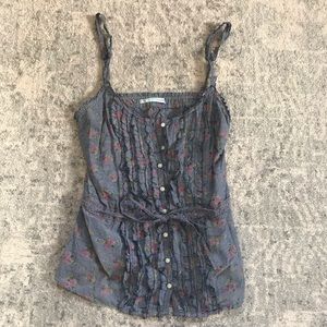 Floral chambray tank top - Small